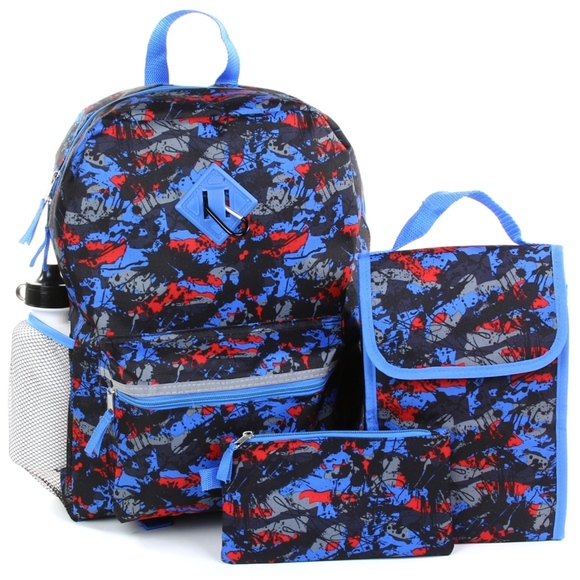 Reboot Other - Boys Blue & Red 5-Piece Backpack Set. 16"